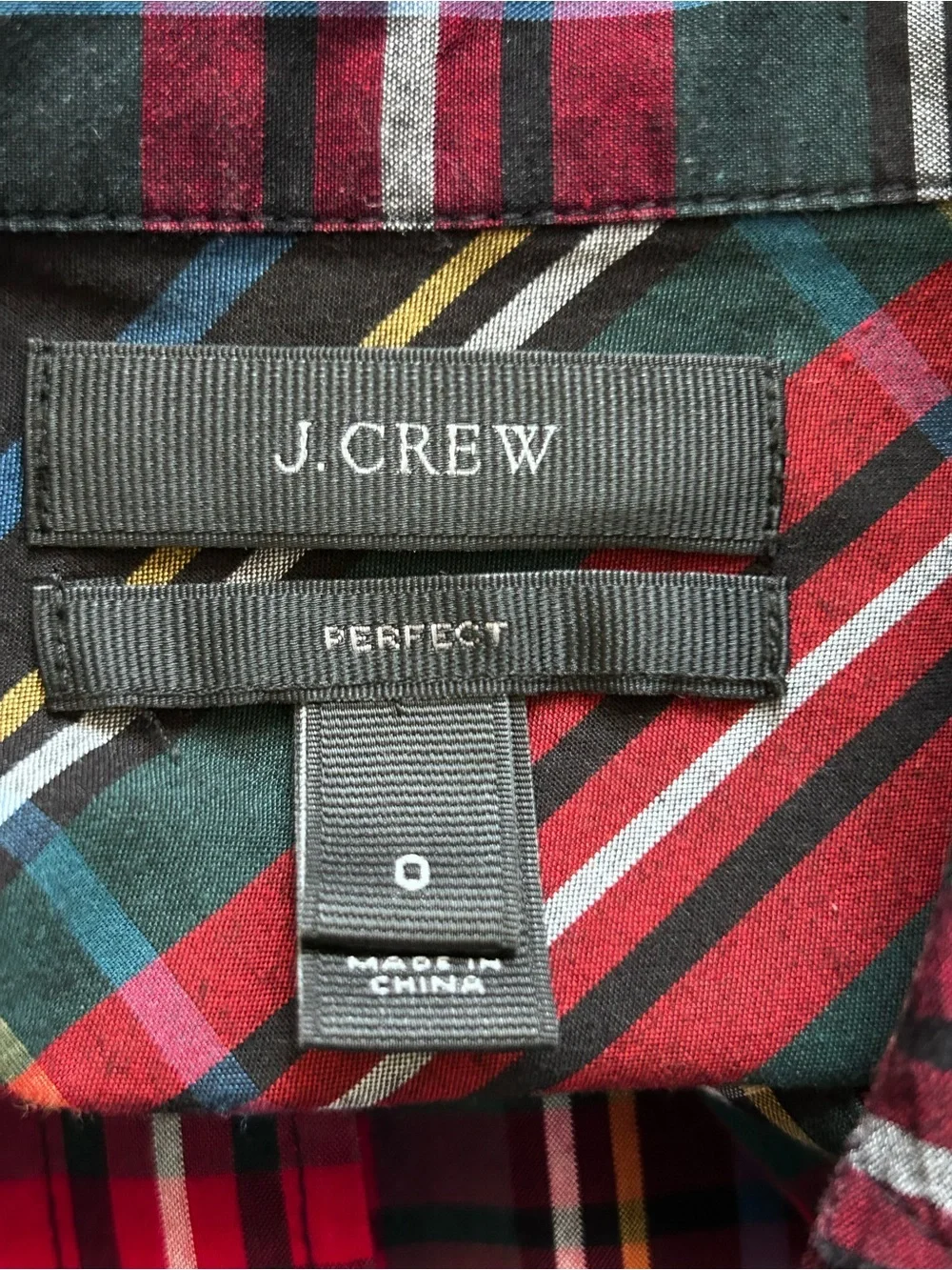 J. Crew Perfect Plaid Long Sleeve Button Down Shirt
